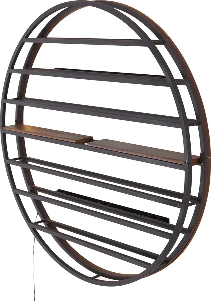 Moderne wandlamp zwart met wijnrek rond incl. LED - Wine Rack