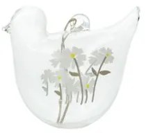 Glazen hanger, vogel, bloem