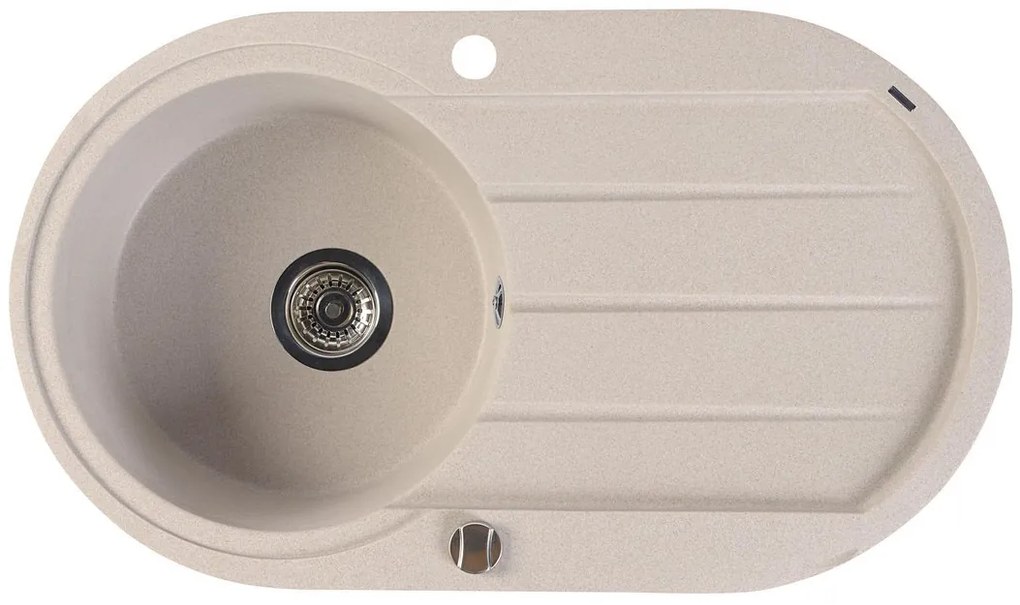 Sapho spoelbak 86x50cm met kraangat beige graniet