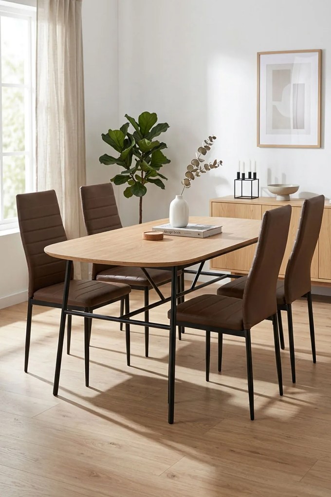 Set 4 Lauter Kunstlederen Stoelen