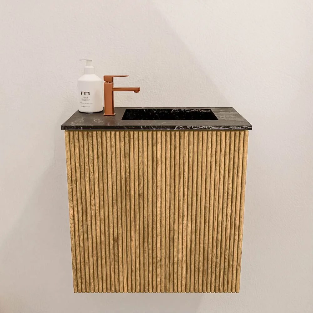 Mondiaz Joya DLux 40cm toiletmeubel oak met wastafel faye rechts 1 kraangat lava