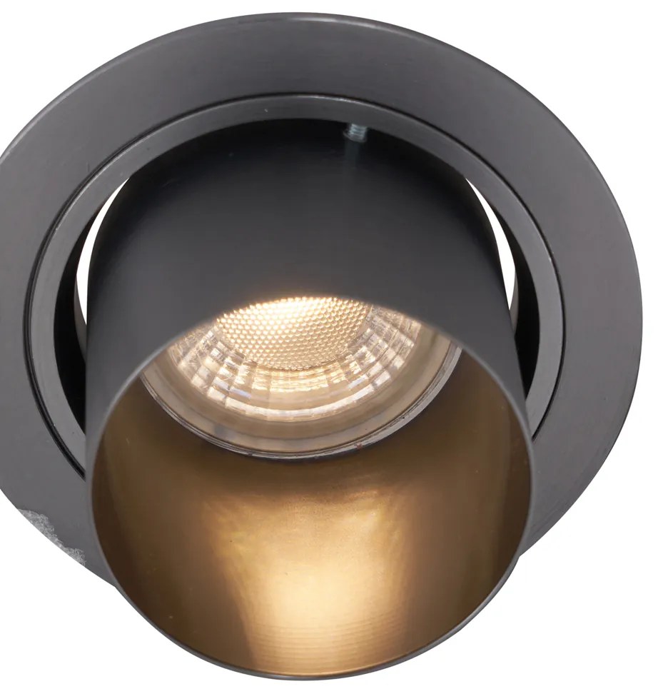 Set van 6 Moderne inbouwspots gunmetal GU10 50mm rond kantelbaar - Installa Modern GU10 Binnenverlichting Lamp