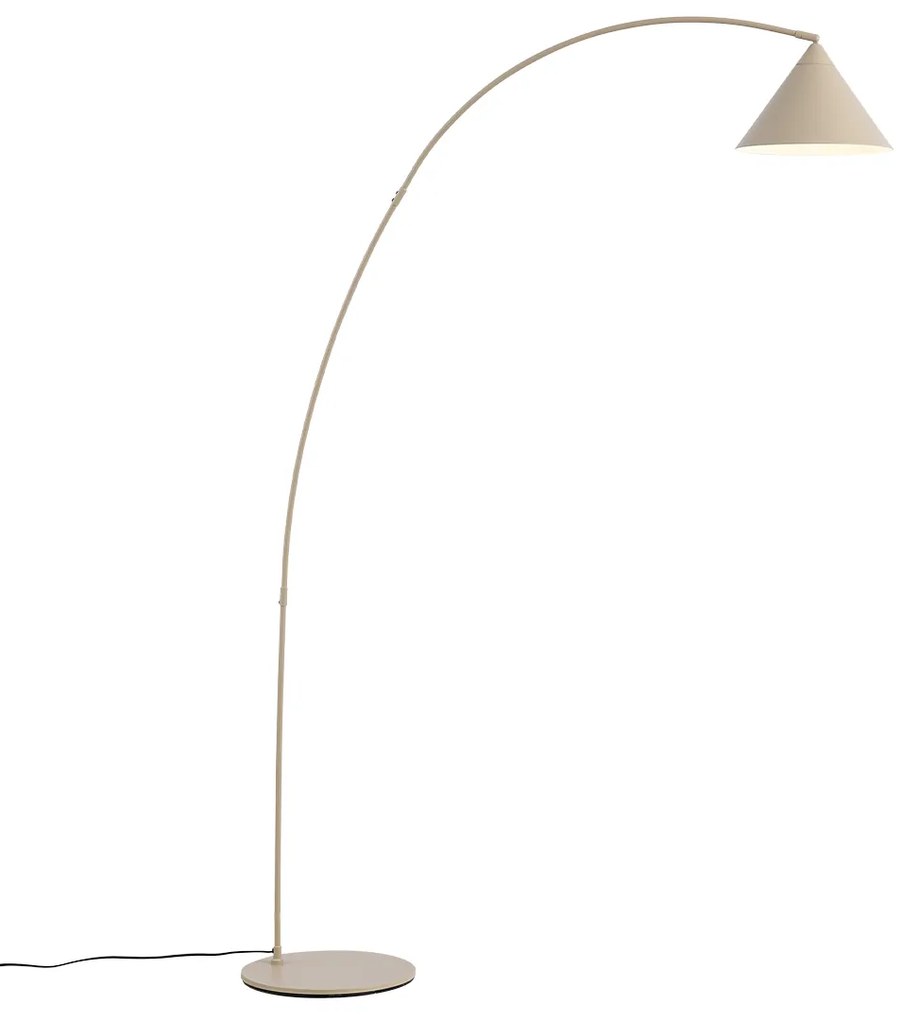 Retro vloerlamp beige met witte binnenkant - Triangolo