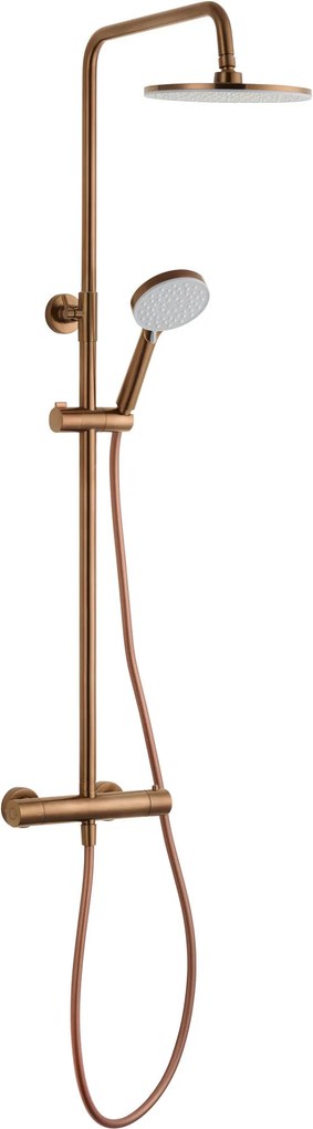 Saqu Eurotrend 225 regendoucheset met 4 straalsoorten Ø23cm geborsteld koper PVD-coating