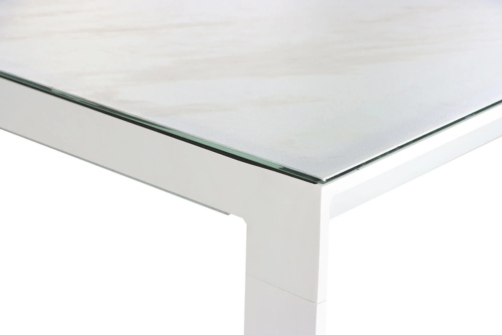 Dining Tuintafel rechthoekig uitschuifbaar 180/240 x 90 cm Aluminium Wit Alicante