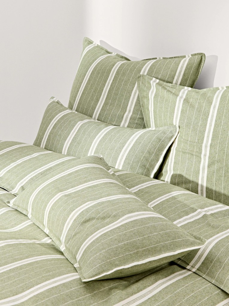 Gestreepte flanellen kussenhoes Belinda