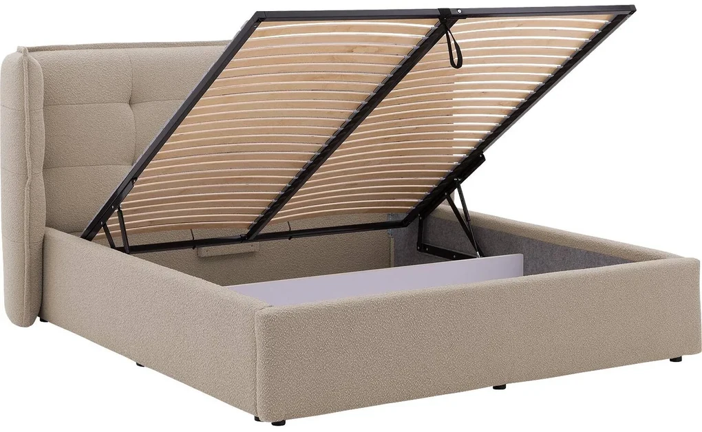 Goossens Gestoffeerd Bedframe Canon, 180 x 200 cm met storage, met 2x lattenbodem