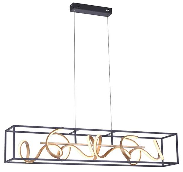 Eettafel / Eetkamer Design hanglamp zwart met goud dimbaar incl. LED - Krisscross Cage Design Binnenverlichting Lamp