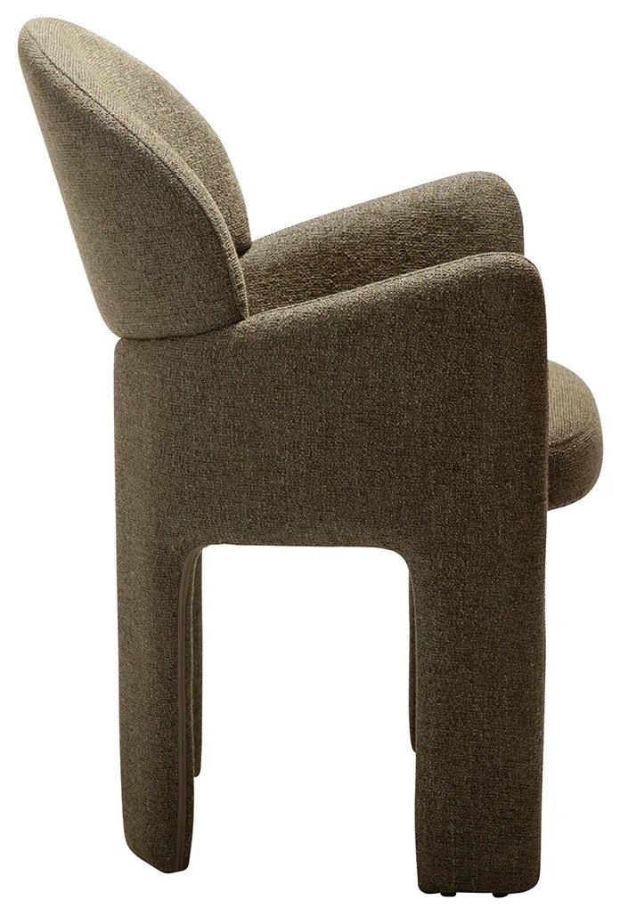 Dan-Form Aole Eetkamerstoel Boucle Dark Olive Groen