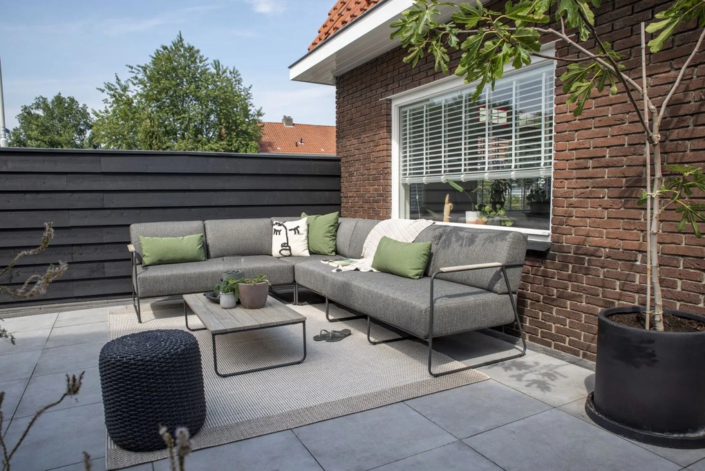 4 Seasons Outdoor Coast loungeset met Axel tafel 80 x 80 cm SALE      houtkleur weerbestendig