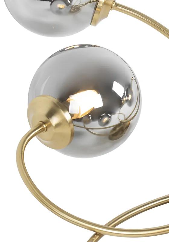 Moderne plafondlamp goud 6-lichts met smoke glas - Athens Landelijk G9 Binnenverlichting Lamp