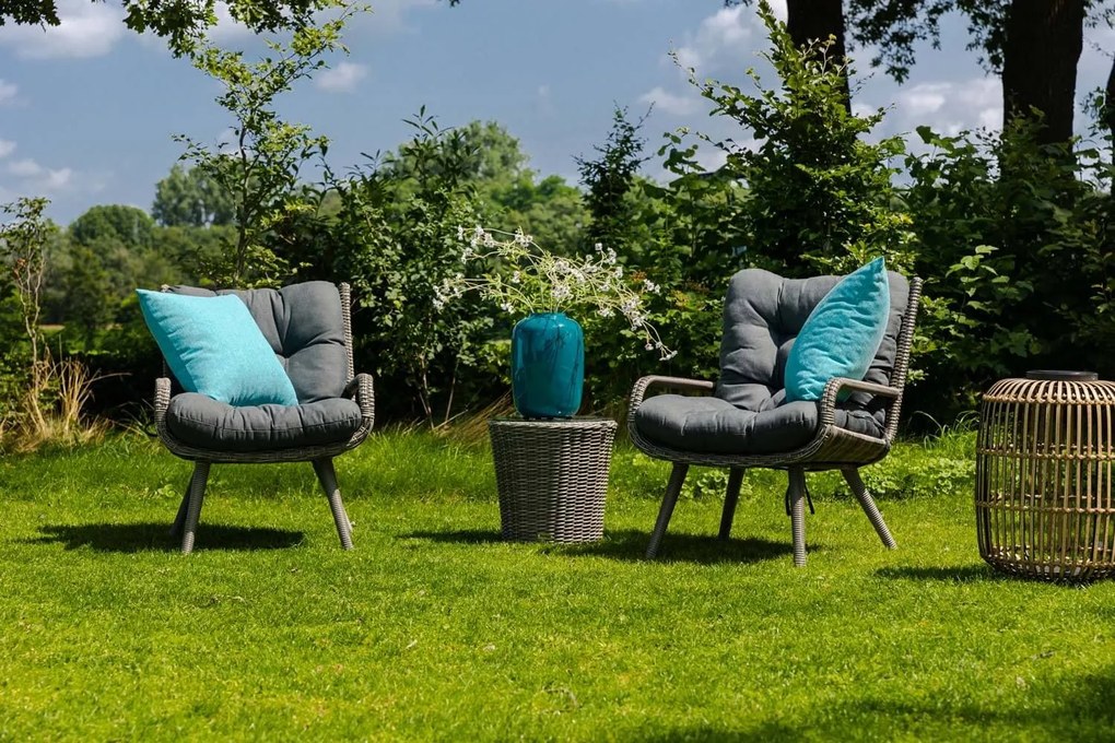 Bistroset 2 personen Wicker Grijs Garden Collections Dover