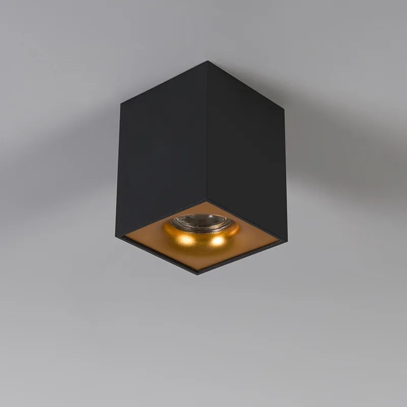 Moderne spot zwart met goud - Quba delux
