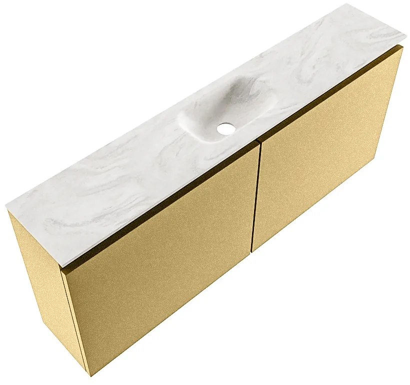 Mondiaz Ture DLux toiletmeubel 120cm oro met wastafel ostra midden met kraangat