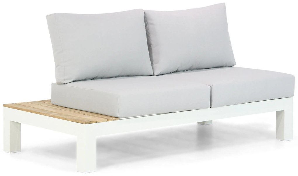 Loungeset 5 personen Aluminium/Teak Wit Lifestyle Garden Furniture Ravalla/Seaside