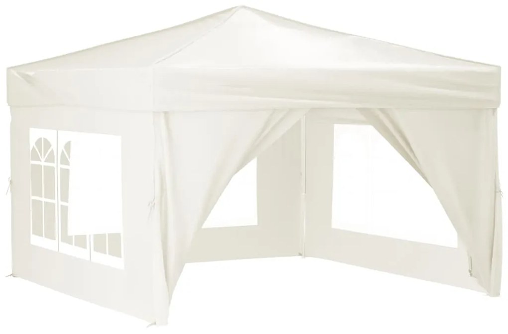 vidaXL Partytent inklapbaar met zijwanden 3x3 m crèmekleurig