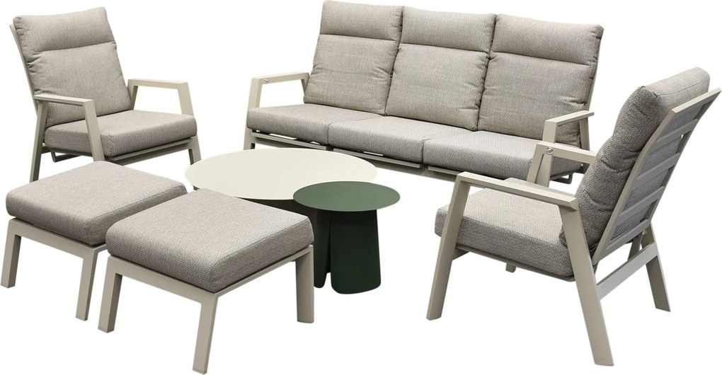 Barolo stoel bank loungeset 7 delig verstelbaar latte