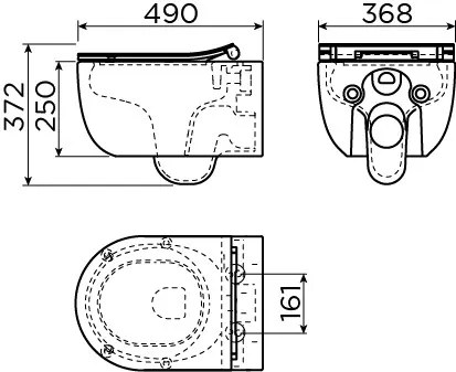 Clou Hammock randloos toilet keramiek 49cm met dunne softclose zitting wit mat