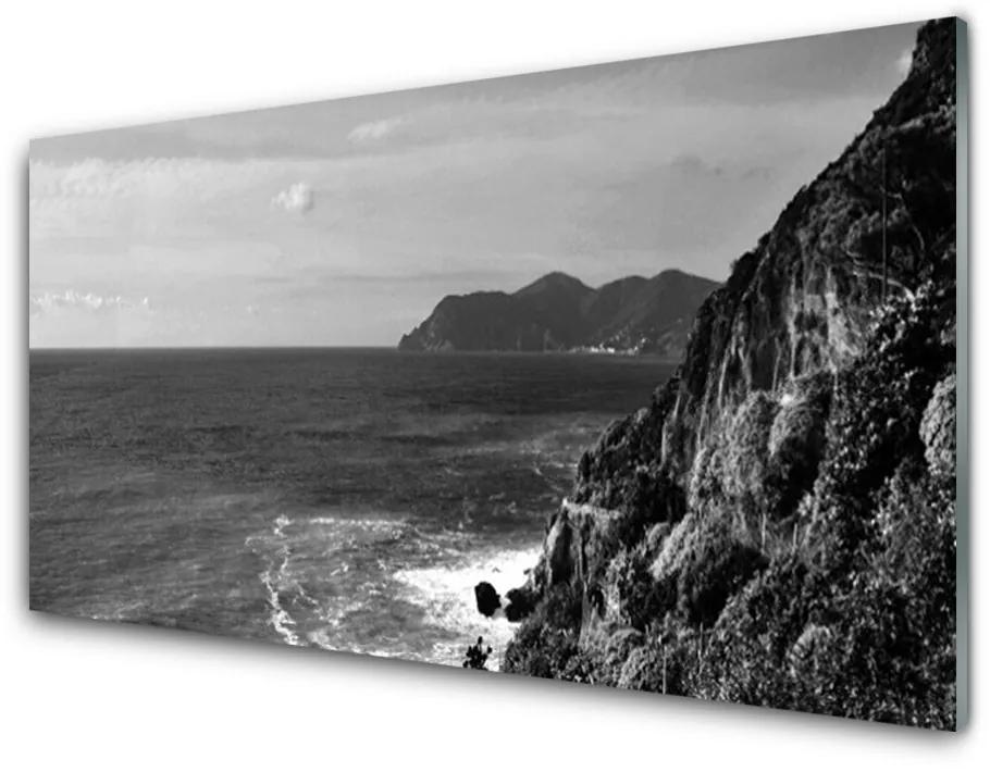 Glas schilderij Sea mountain landscape 100x50 cm