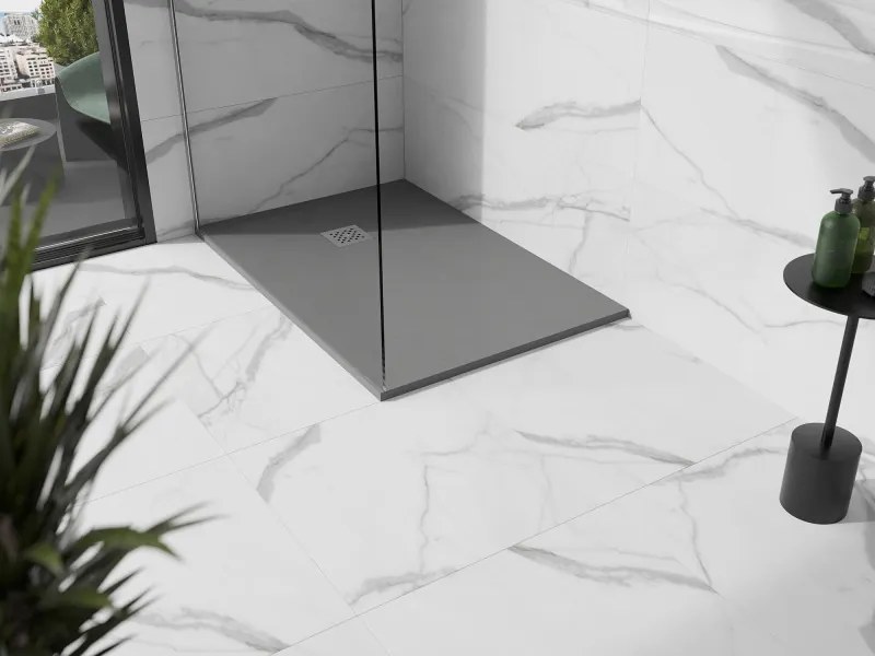 Mexen Stone+ rechthoekige composiet douchebak 120 x 100 cm, grijs-beton - 44611012