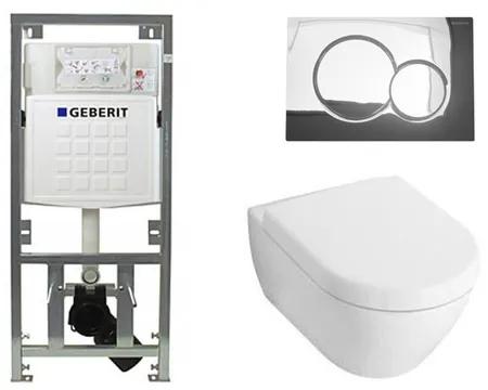 Villeroy en Boch Subway 2.0 compact met softclose zitting toiletset met geberit inbouwreservoir en sigma 01 drukplaat glans chroom sw6242