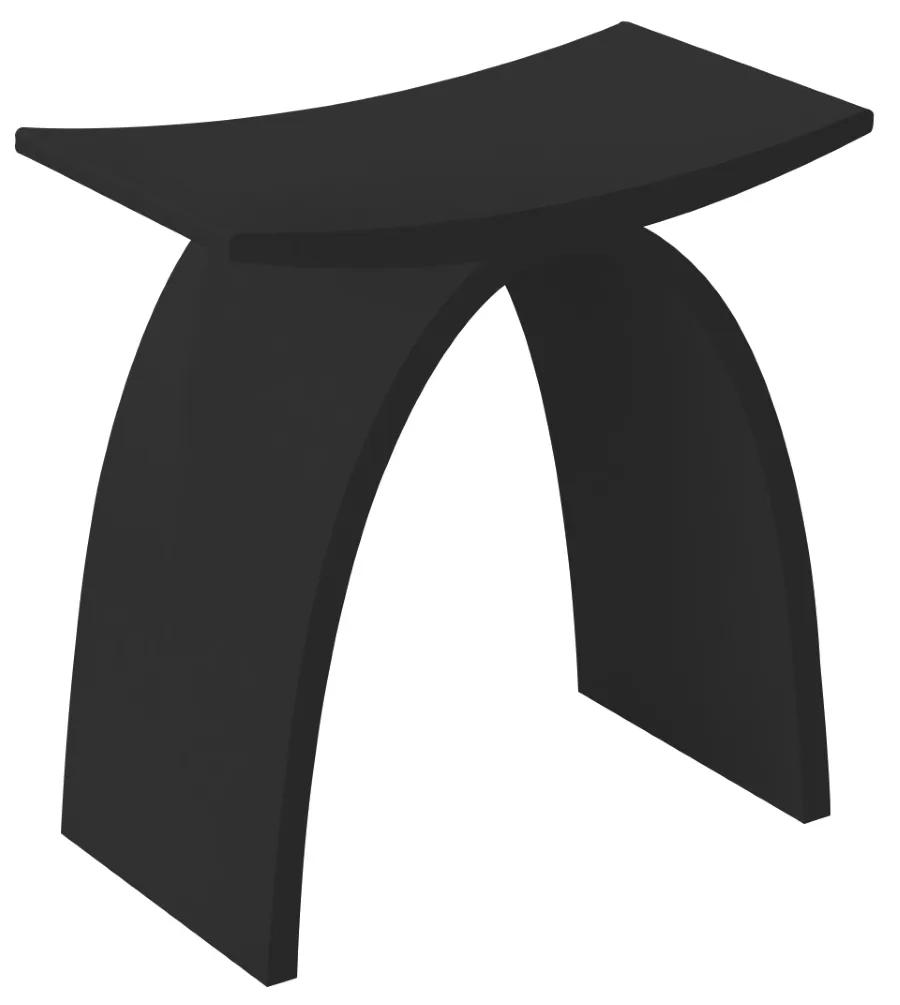 Badkamer Stoel Best Design Lucky-Black Solid Surface Zwart