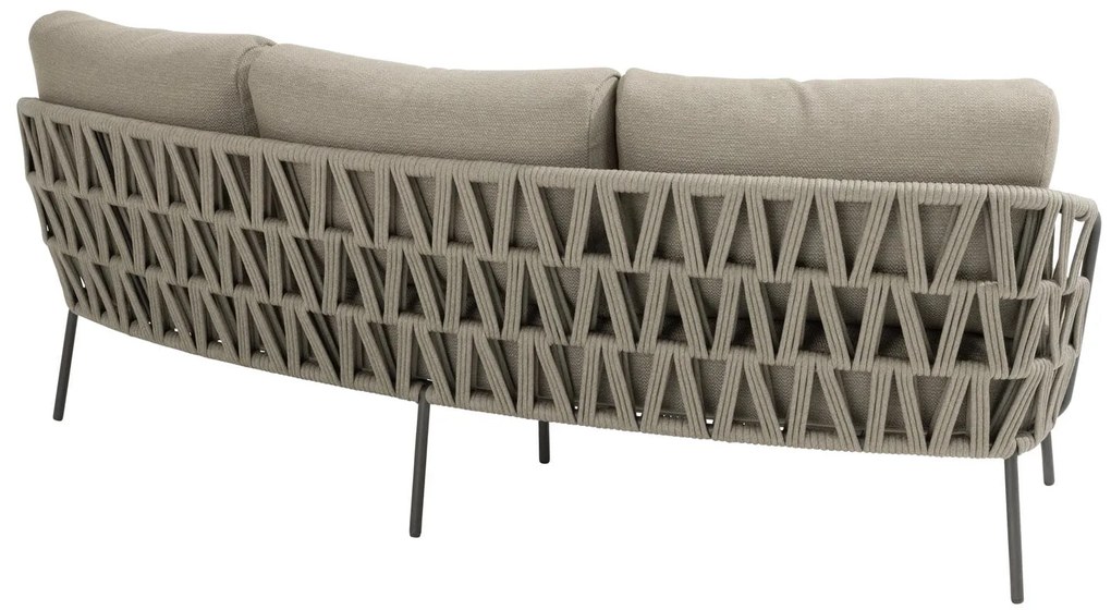 4 Seasons Outdoor Mallorca low dining 3-zits loungebank terre Loungebank bruin weerbestendig