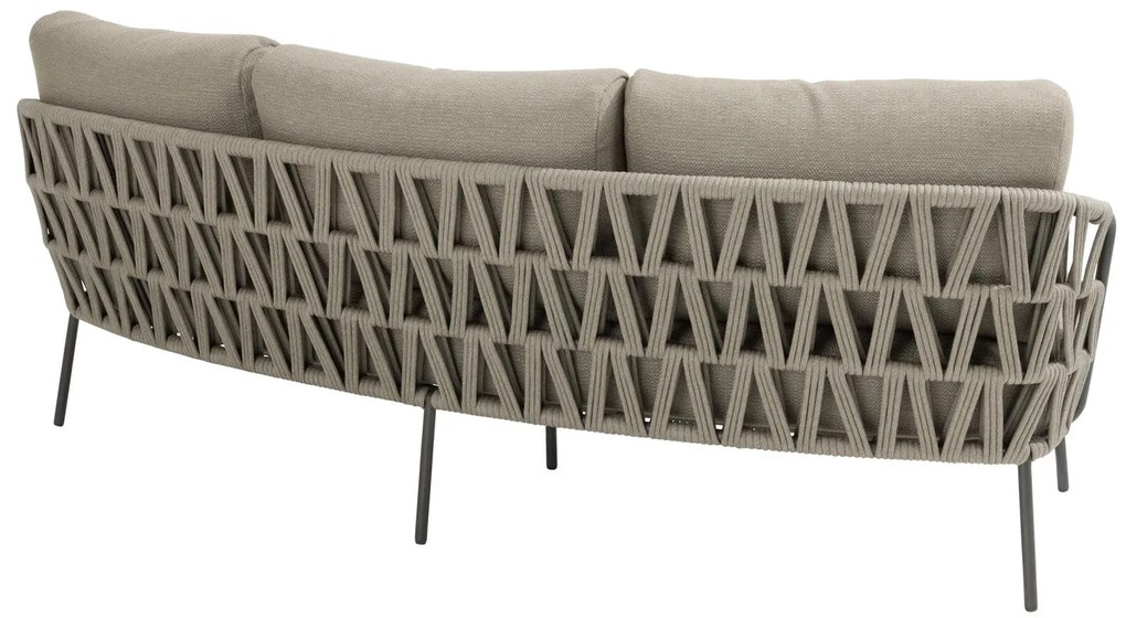 4 Seasons Outdoor Mallorca low dining 3-zits loungebank terre SALE Loungebank bruin weerbestendig