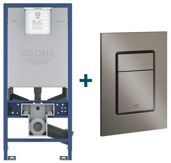 GROHE Rapid SLX inbouwreservoir met frame inclusief GROHE Skate cosmopolitan bedieningsplaat Geborsteld Hard Graphite sw242311/sw336186
