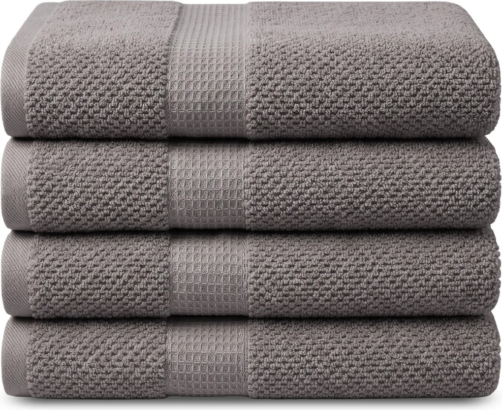 Handdoek Popcorn Collectie – 4 stuks – 50×90 – grijs