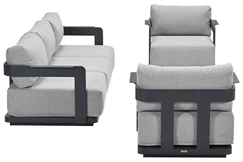 Garden Impressions Imperia loungeset 3-delig - donker grijs