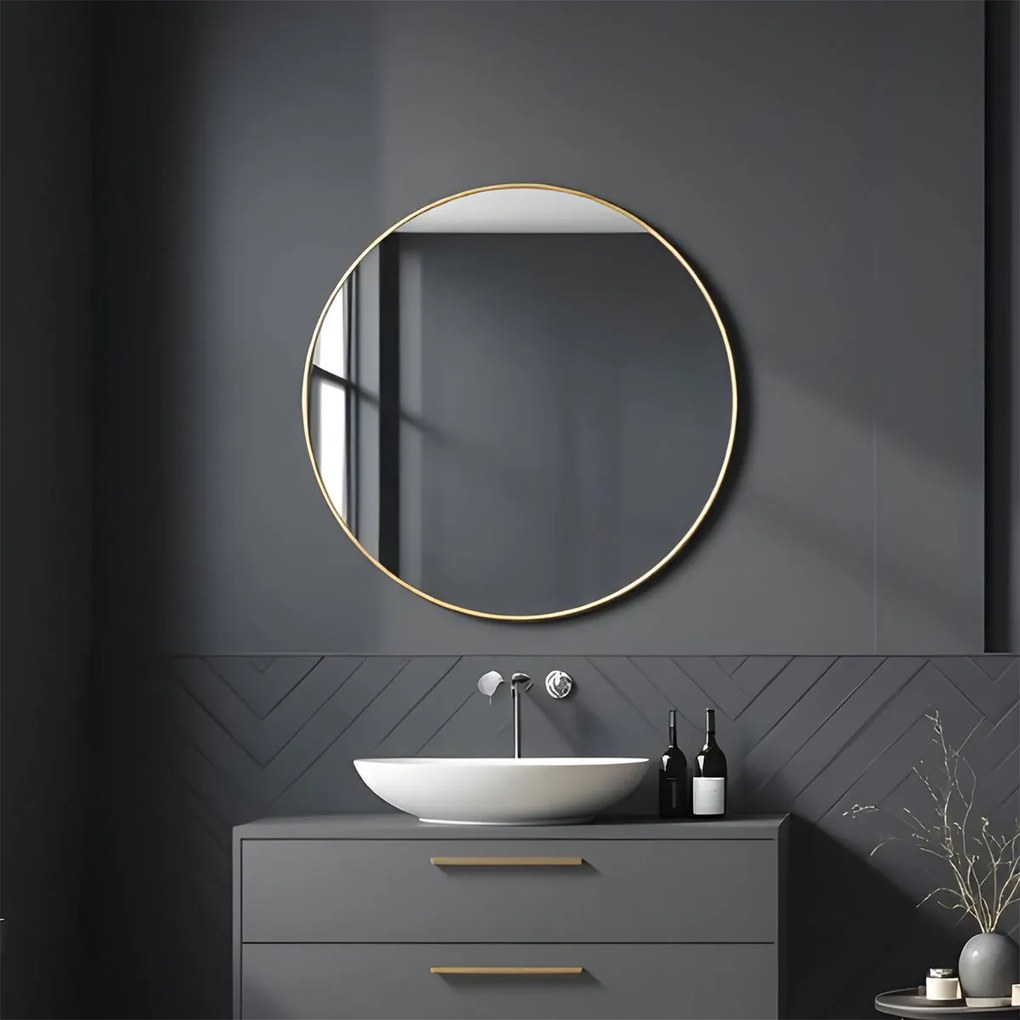 Badkamerspiegel GOUD / Messing Senna Rond | LED | Condensvrij