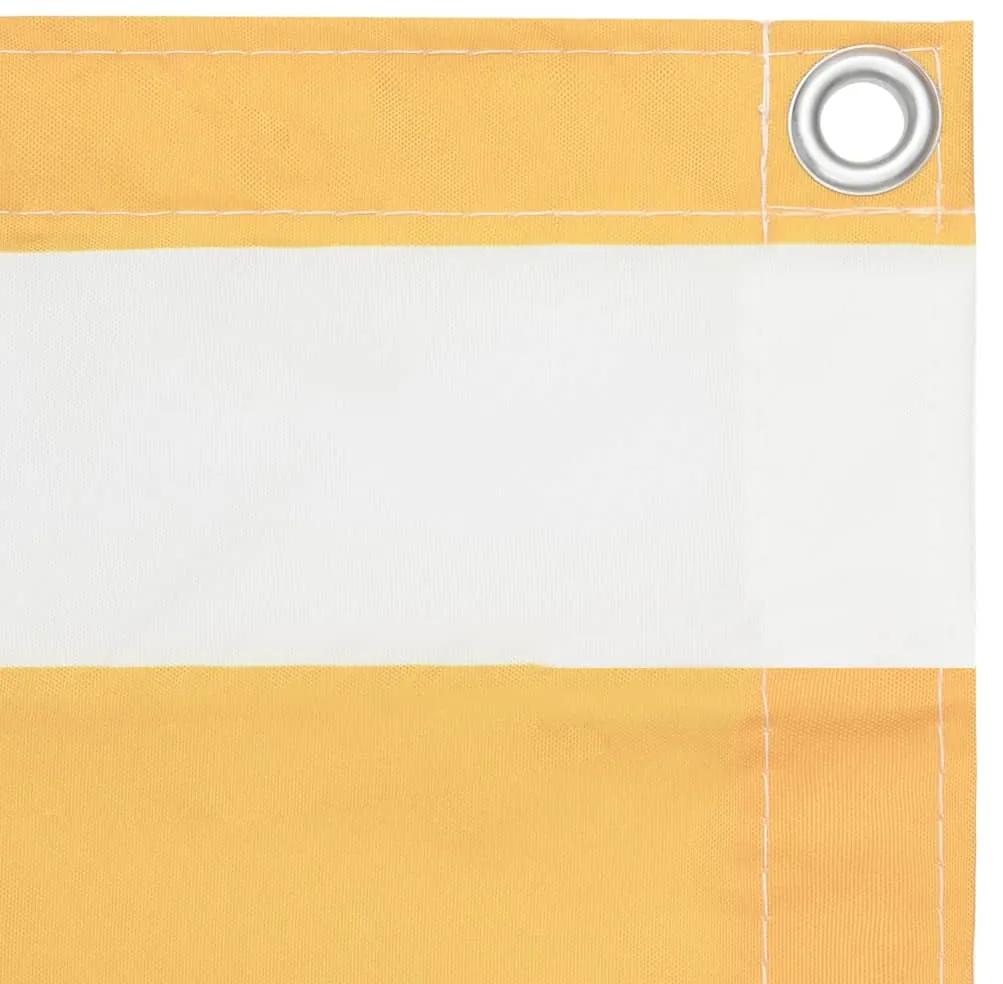 vidaXL Balkonscherm 120x400 cm oxford stof wit en geel