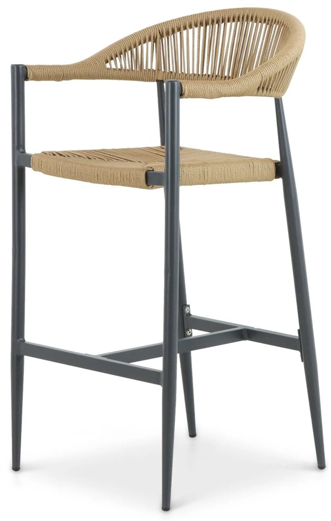 Barstoel Aluminium/rope Taupe-naturel-bruin De Laan Granada