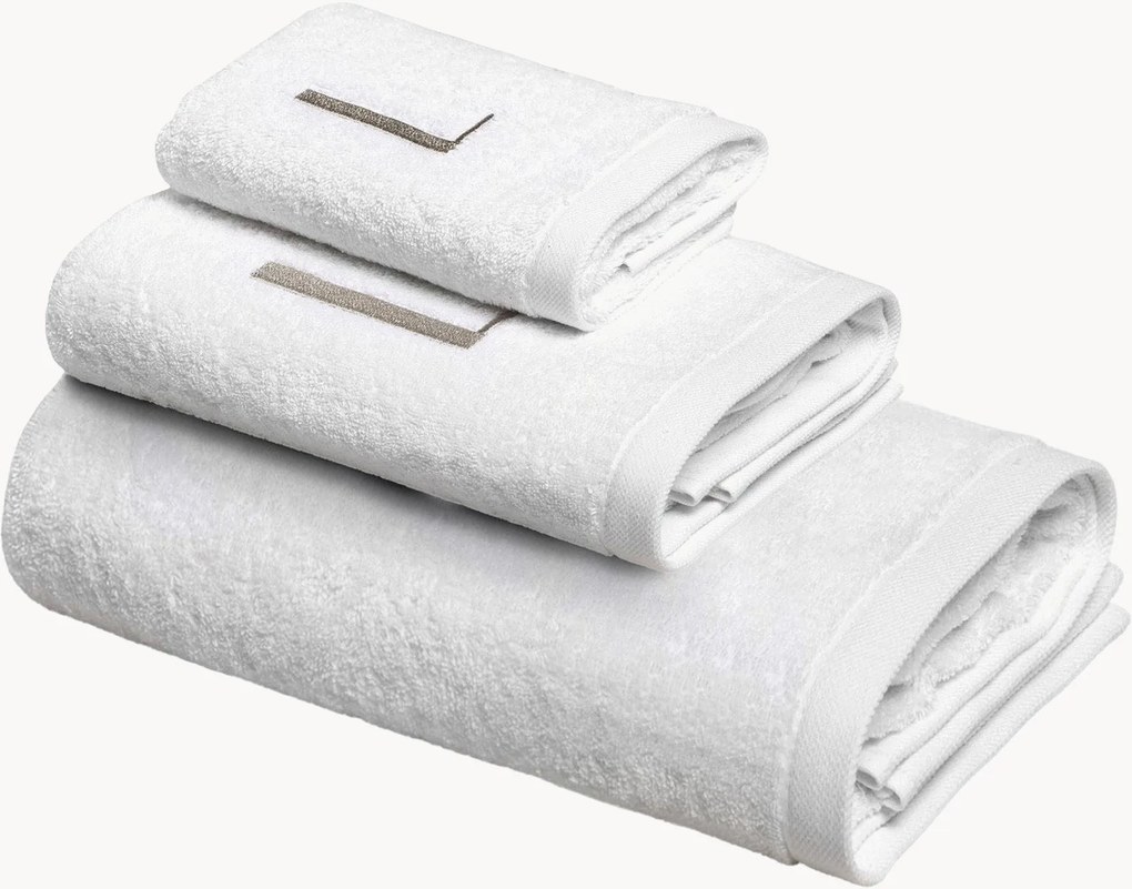 Katoenen handdoekenset Monogram van A tot Z, 3-delig