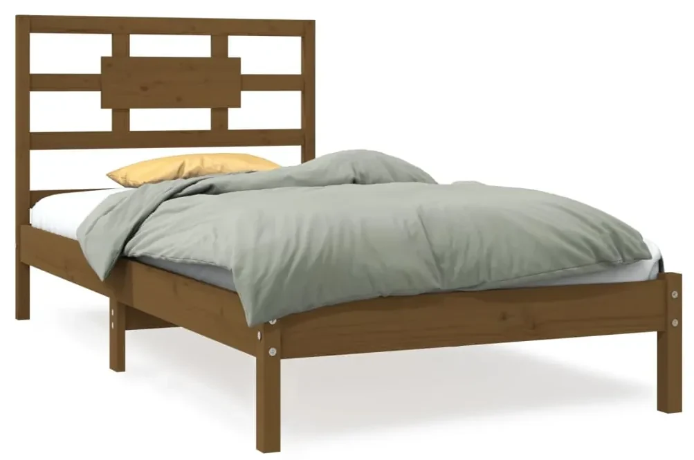 vidaXL Bedframe massief hout honingbruin 90x200 cm