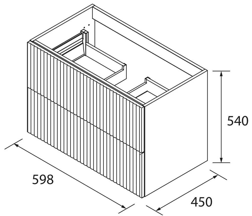 Muebles Estella badmeubel ribbelfront 120cm legergroen met solid surface wastafel zonder kraangaten