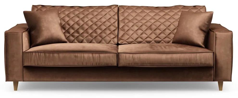 Rivièra Maison - Kendall Sofa 3,5 Seater, velvet, chocolate - Kleur: bruin
