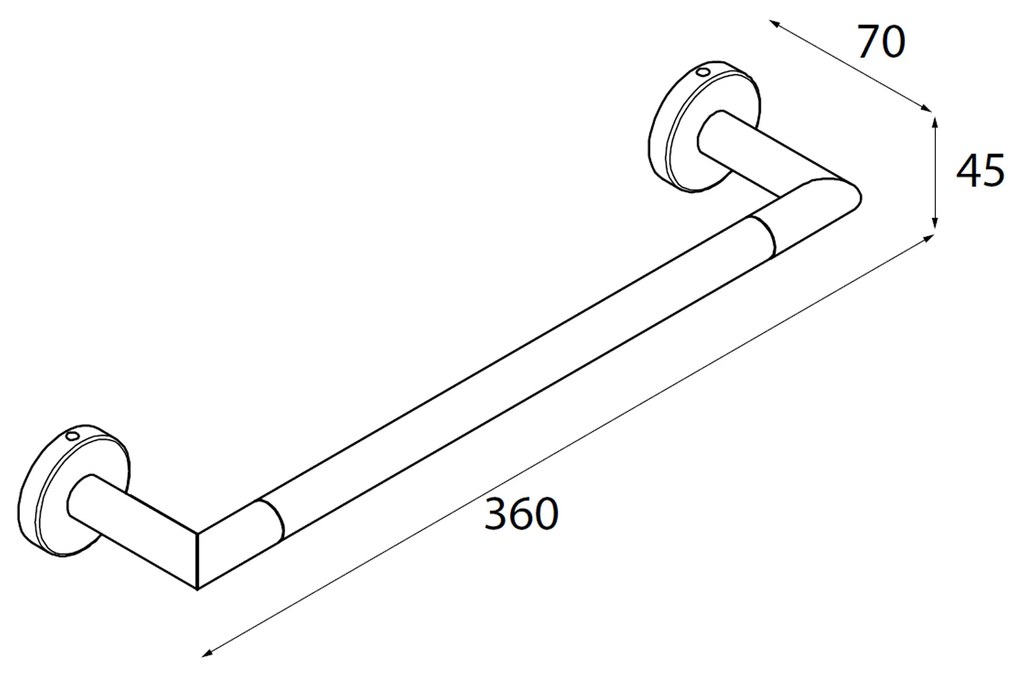 Muebles Line handdoekhouder 36cm mat zwart