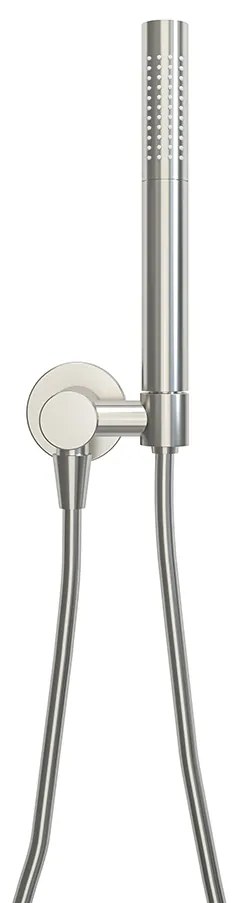 Mueller Round staafhanddoucheset met wandaansluitbocht RVS