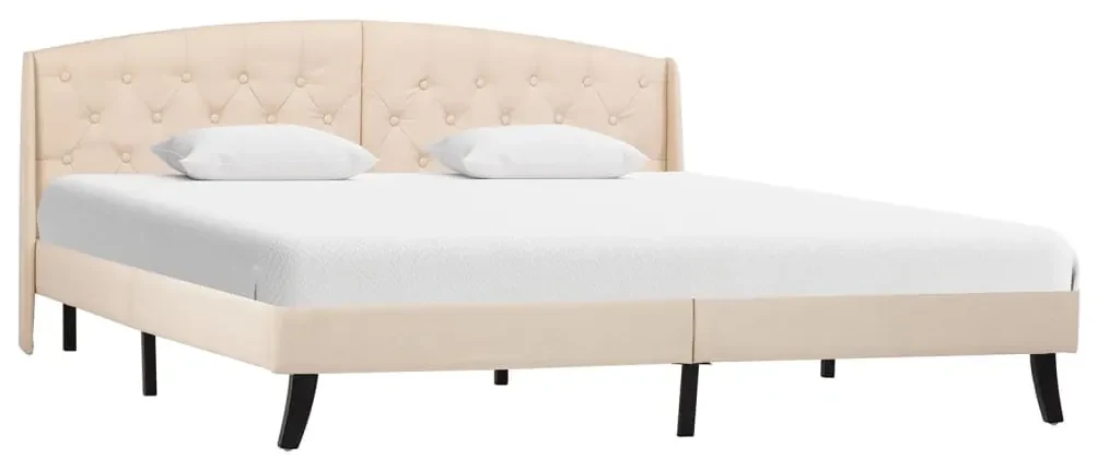 vidaXL Bedframe stof crème 160x200 cm