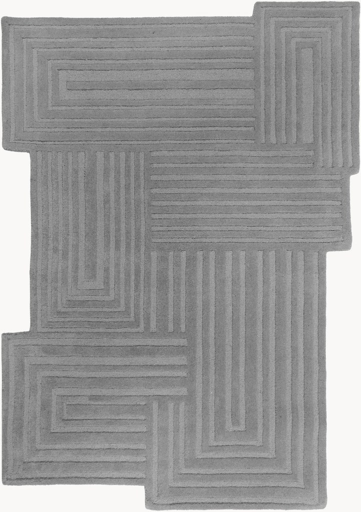 Handgetuft hoog-laag wollen vloerkleed Zen Rectangles