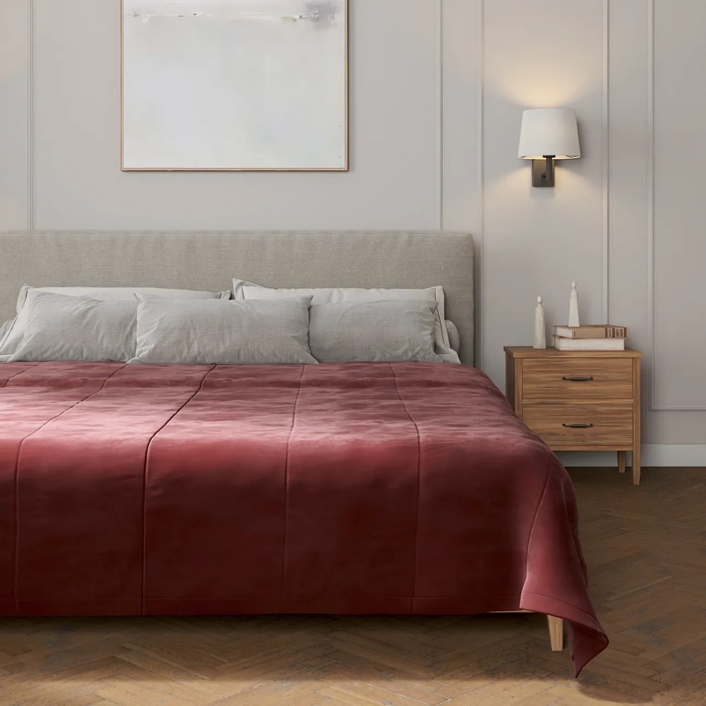 Dekoria Sprei Velvet, bordeaux