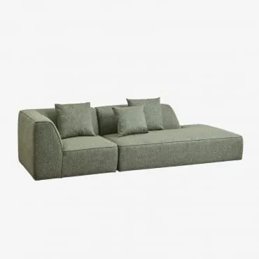Modulaire Hoekbank Van 2 Delen Met Rechter Chaise Longue, Bekleed Cardea Bouclé Saliegroen - Sklum