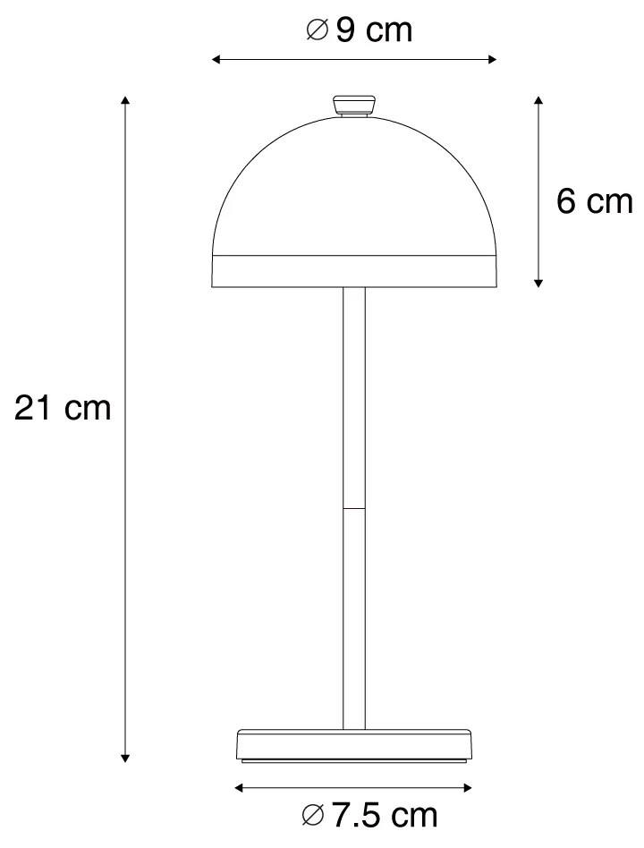 Buitenlamp met dimmer Tafellamp met dimmer oranje incl. LED IP54 oplaadbaar met laadstation - Squirrel Modern IP54 Buitenverlichting rond Lamp
