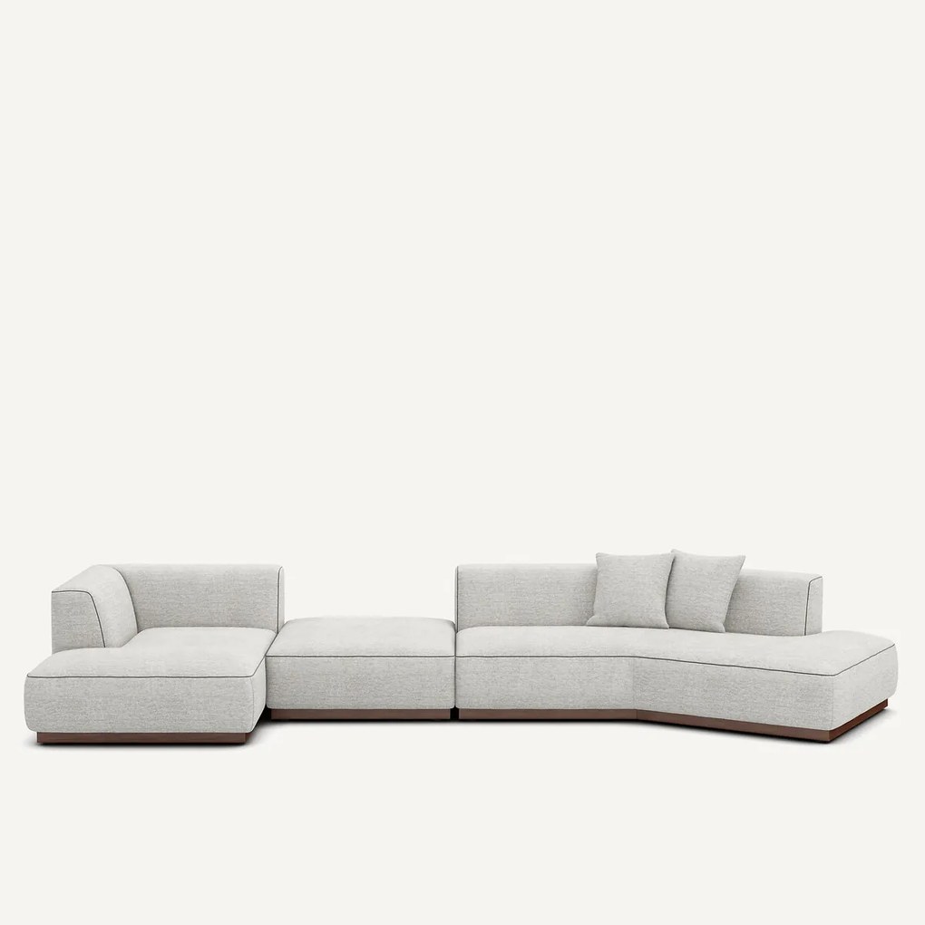 Open hoekbank links XL in gevlekte canvas, Jacopo