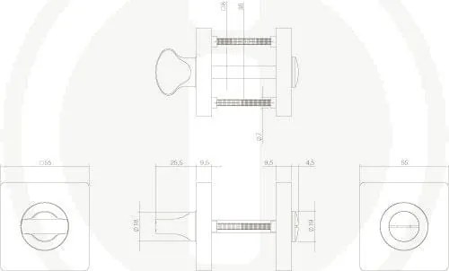 Intersteel Toilet En Badkamerslot Vierkant Zwart