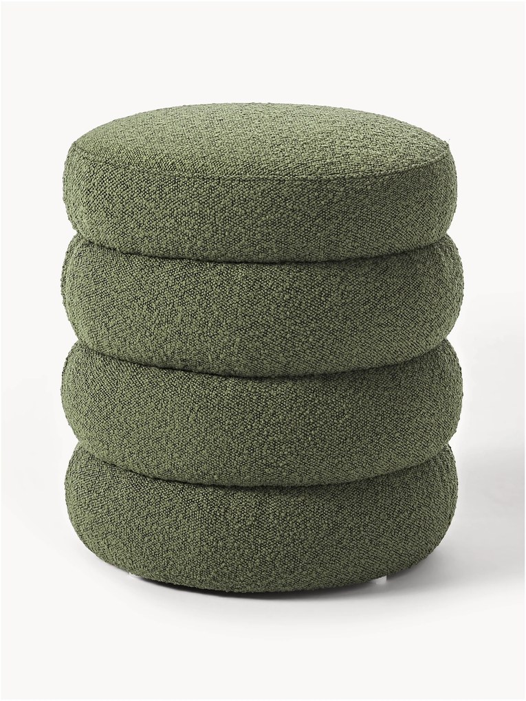 Bouclé gestoffeerde poef Alto
