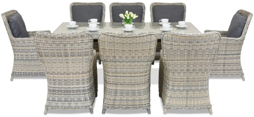 London technorattan eetset voor 8 personen Garden Point antraciet