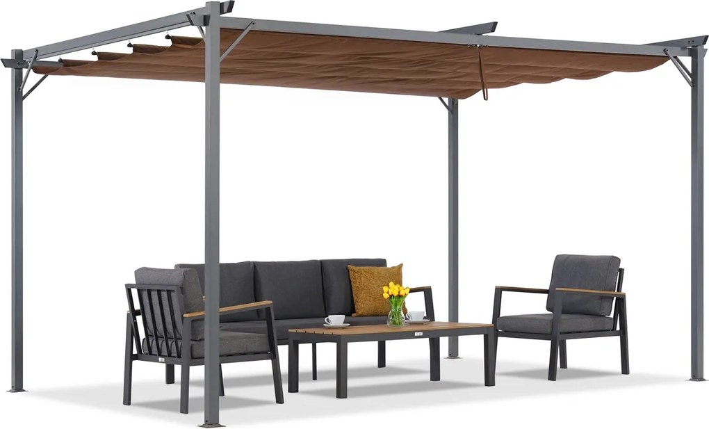 Bruine La Palma 3x4m Tuinpunt terraspergola